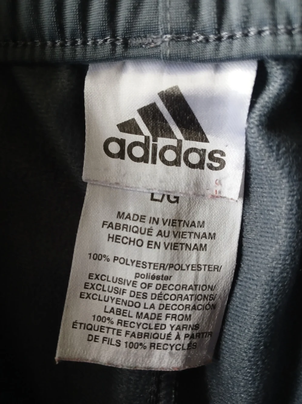 Adidas Boys Grey Track Pants with White Side Stripes Size L 14-16 - Picture 7 of 8
